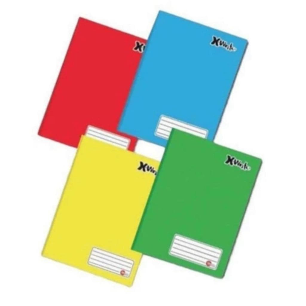 Kit 4 Caderno Brochura De Capa Dura Grande 96 Folhas Capa Amarelo/Vermelho/Verde/Azul Caderno Universitário 200mmX275mm