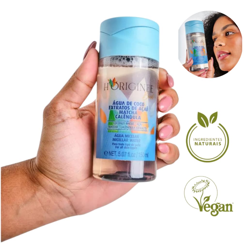 Água Micelar Vegana H'ORIGINÉE BRASIL Novidade Para Todo Tipo de Pele Skincare150ML