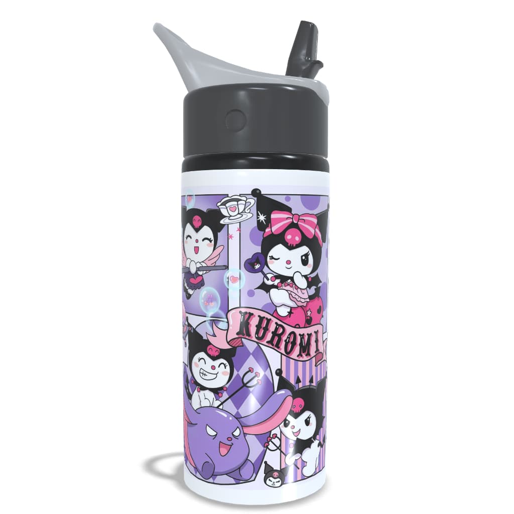 Garrafa Squeeze Kuromi Hello Kitty Sanrio Exclusiva Alumínio Infantil Escolar