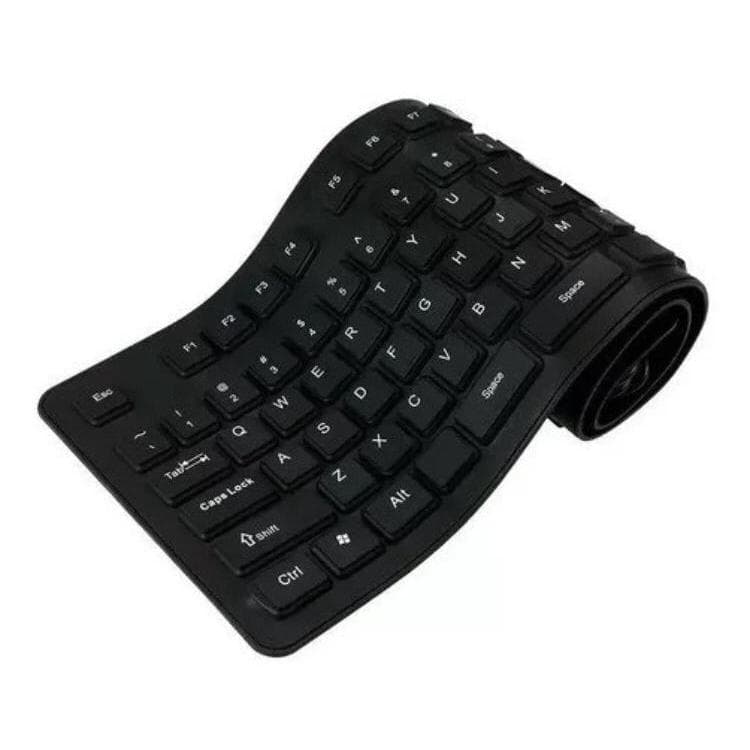 Teclado USB Flexível de Silicone Ultra Portatil para Computador e Notebook