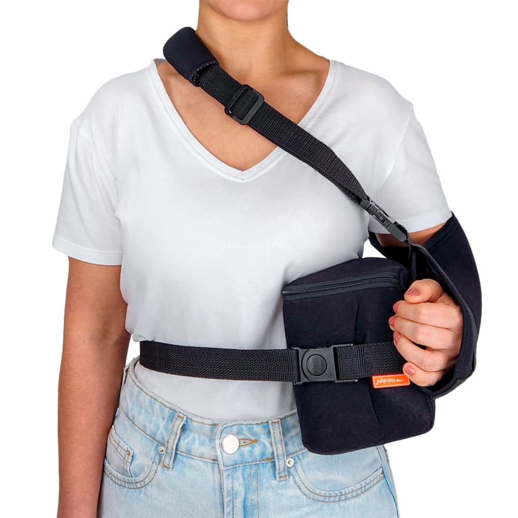 Tipoia Funcional Pós Operatório Ombro Abdução Coxim Conforto Preta Hidrolight