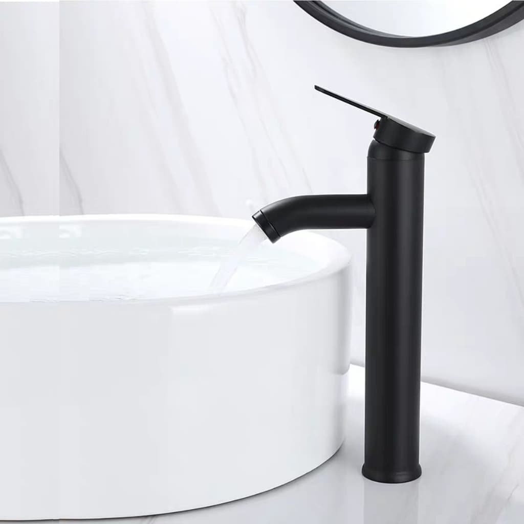 Torneira de Banheiro Monocomando Lavabo Luxo Inox Cromada Preta Moderna