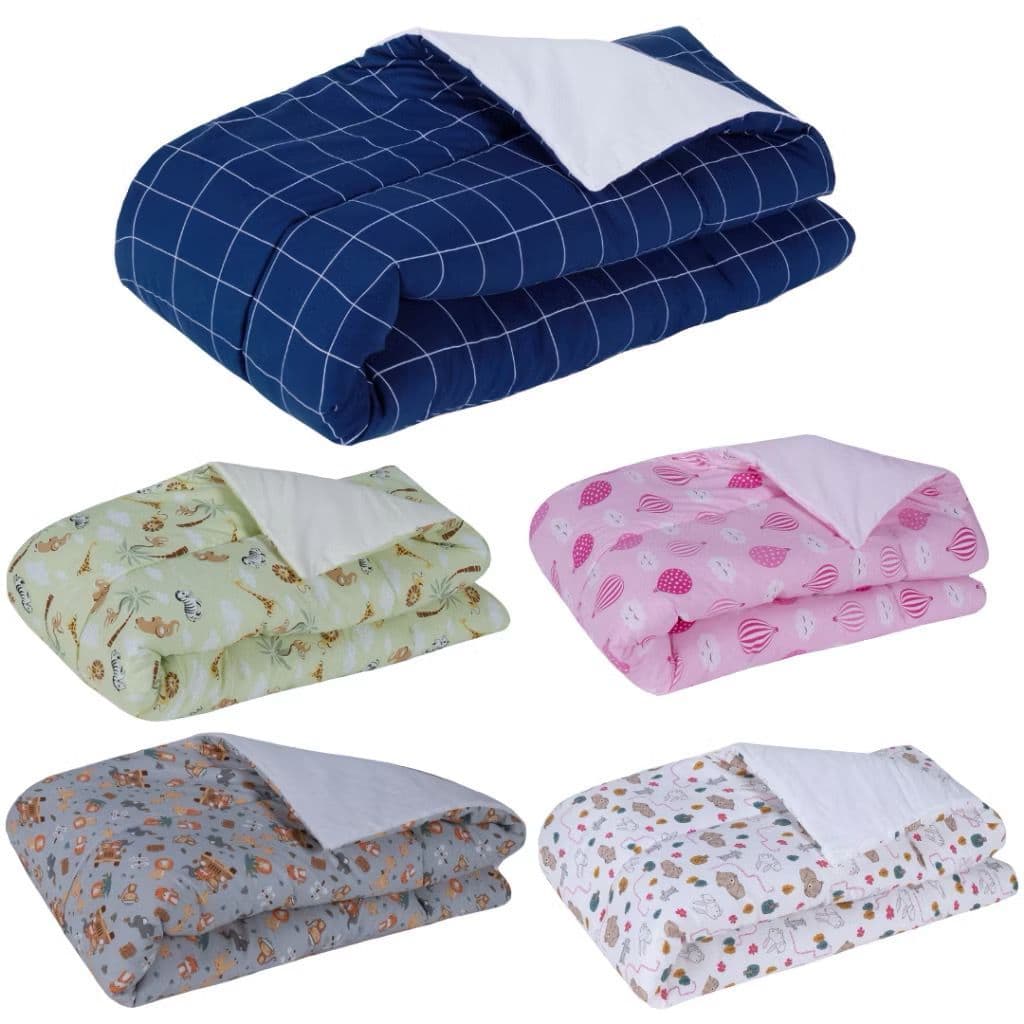 Edredom de Bebê para Berço 100% Algodão Matelado Várias Estampas Menino Menina