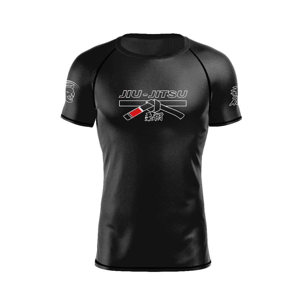 Rash Guard Jiu-Jitsu Manga Curta Preta Segunda Pele Qualidade
