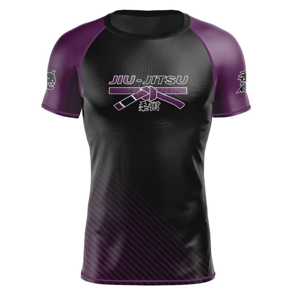 Rash Guard Jiu-Jitsu Manga Curta Roxo Segunda Pele Qualidade