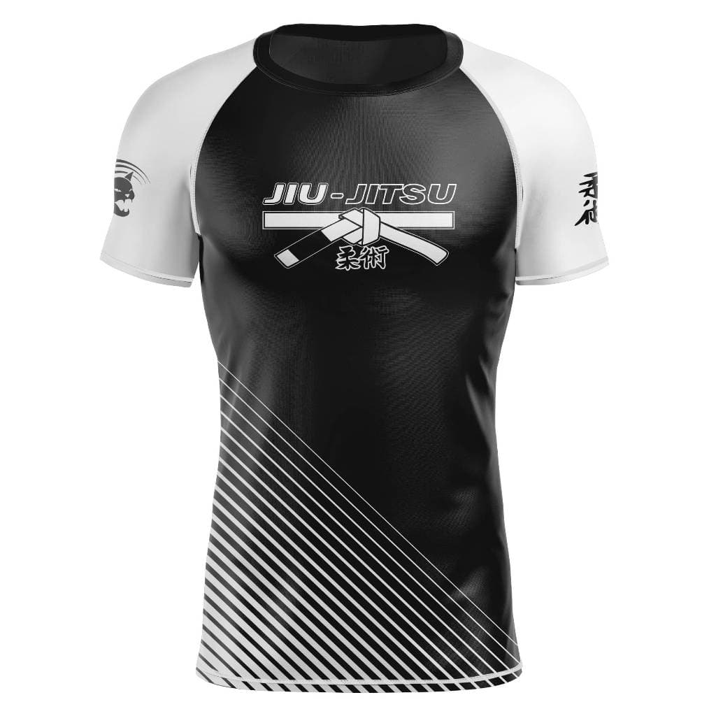 Rash Guard Jiu-Jitsu Manga Curta Branca Segunda Pele Qualidade