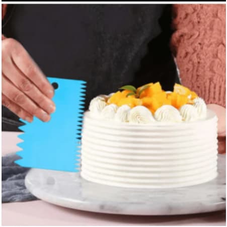 Kit 3 de Espátula De Alisar Bolo Decorar Confeitar Wave Cake Confeitaria
