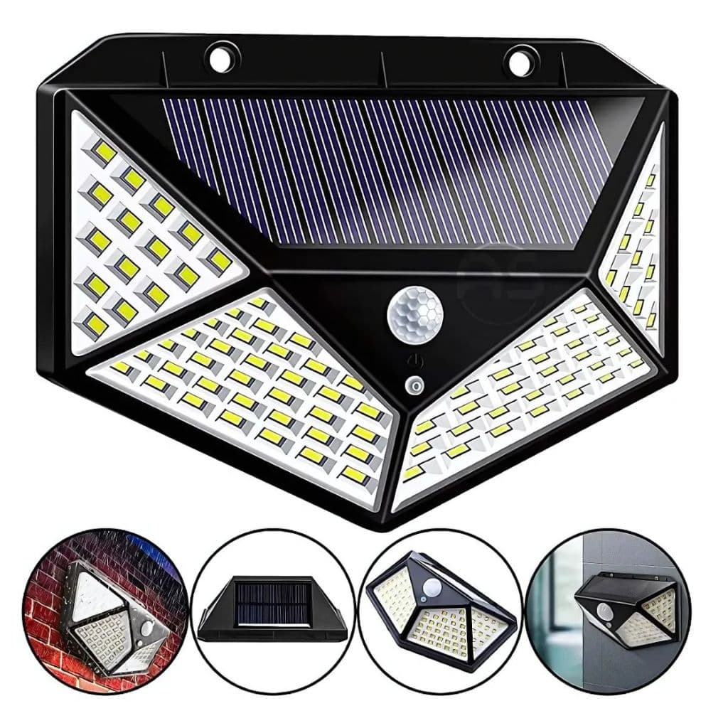 Luminária Solar (600809) Com Sensor de Movimento 100 Led Presença 3 Funções
