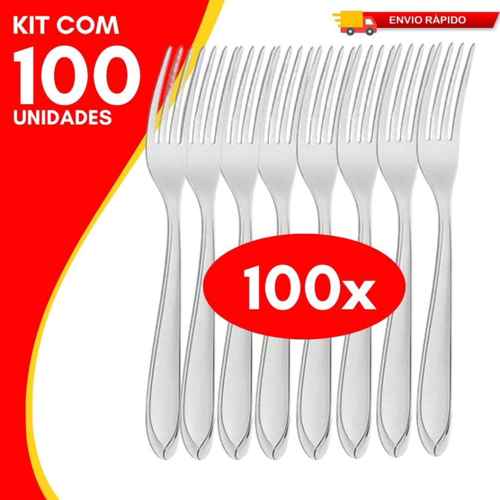 Kit 40 60 ou 100 Garfo de Mesa em Aço Inox Perfeito para Refeições Em Seu Restaurante Cozinhas e Bares