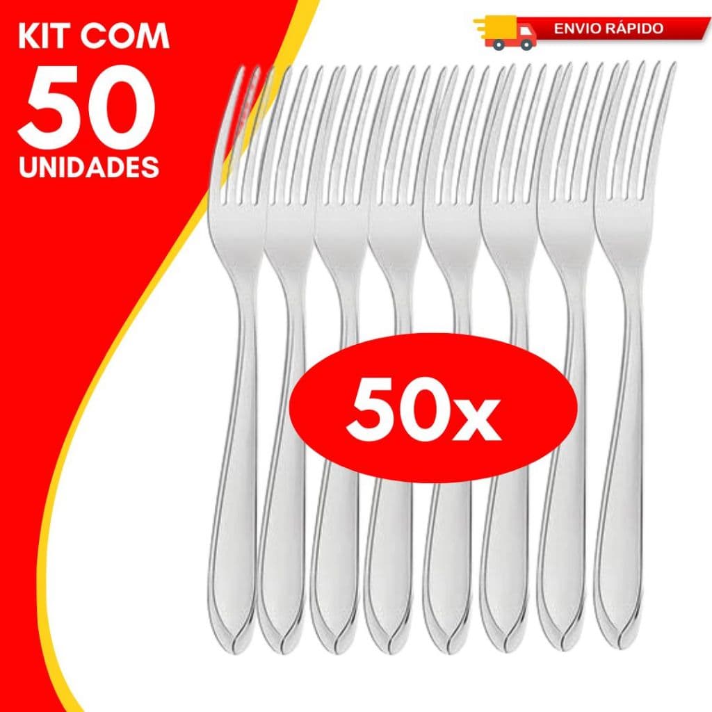 Kit 50 ou 40 Garfo de Mesa em Aço Inox Perfeito para Refeições Em Seu Restaurante Cozinhas e Bares