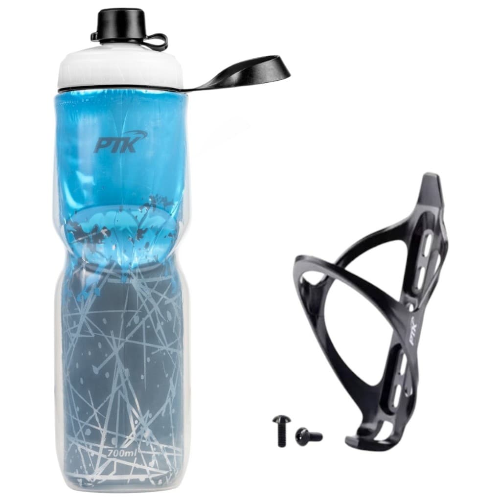 Caramanhola Garrafa térmica bike para bicicleta squeeze garrafinha para bike ciclismo Com Suporte + Parafusos