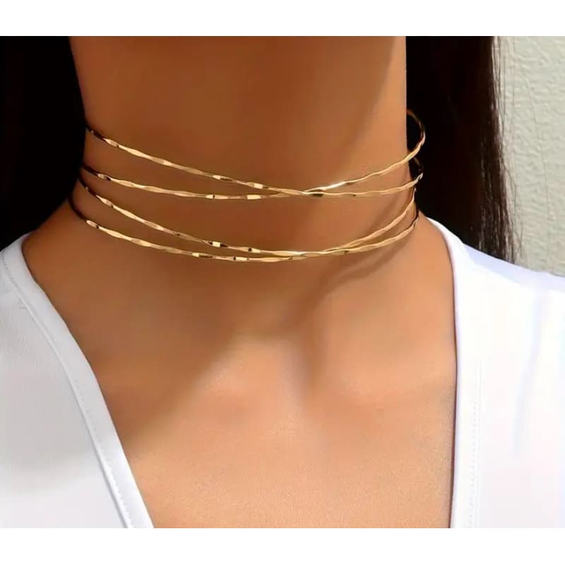 Colar Choker Gargantilha Dourada Elegante Perfeito para Mulheres, moda 2025, ideal para festas, dates, baladas