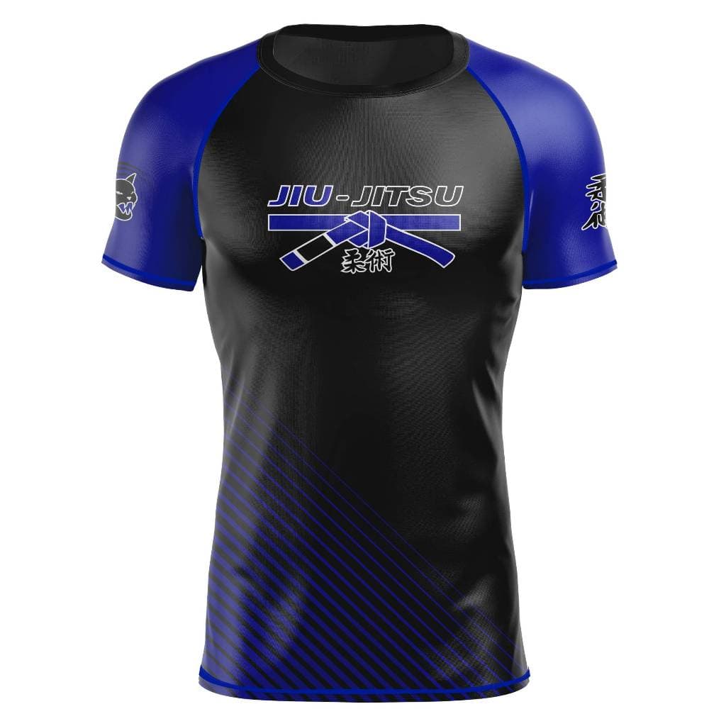 Rash Guard Jiu-Jitsu Manga Curta Segunda Pele Treino Academia Azul
