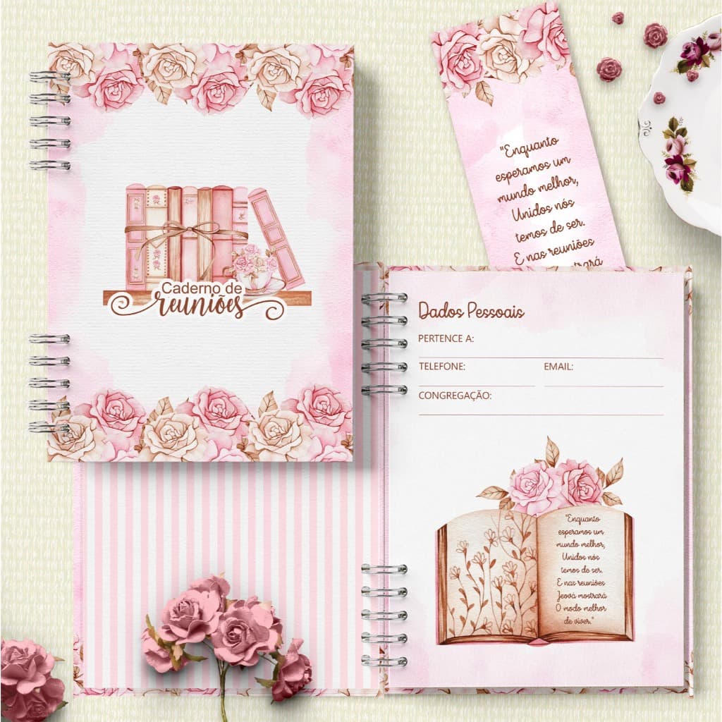 Caderno para as Reuniões + Marca páginas TJ/JW  Personalizado - PRODUTO PRÉ-ENCOMENDA