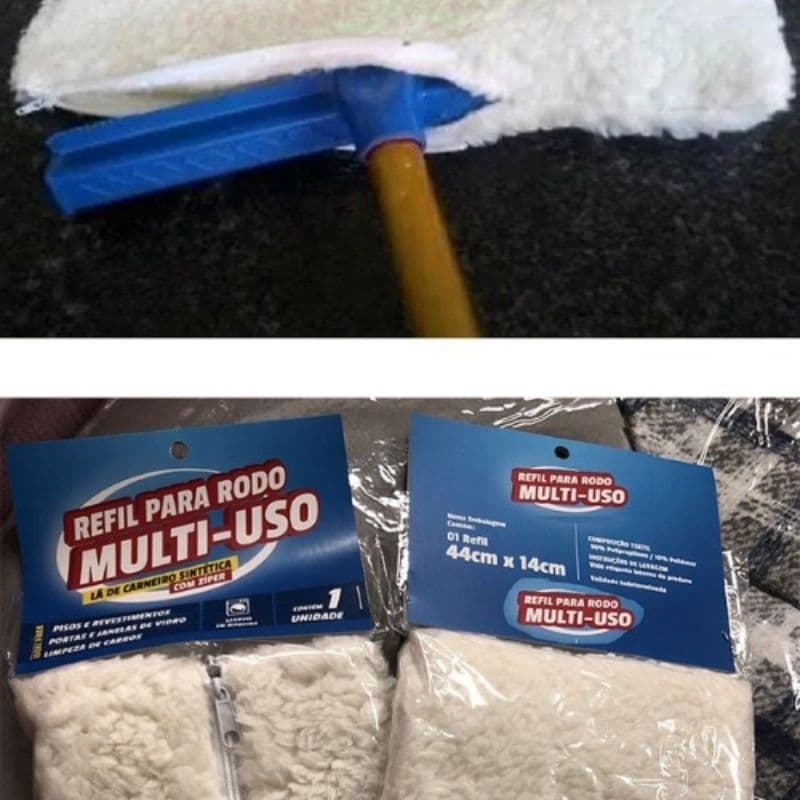 Kit 2 Refil Capa Rodo Limpa Bem Tira Pó com Zíper -
