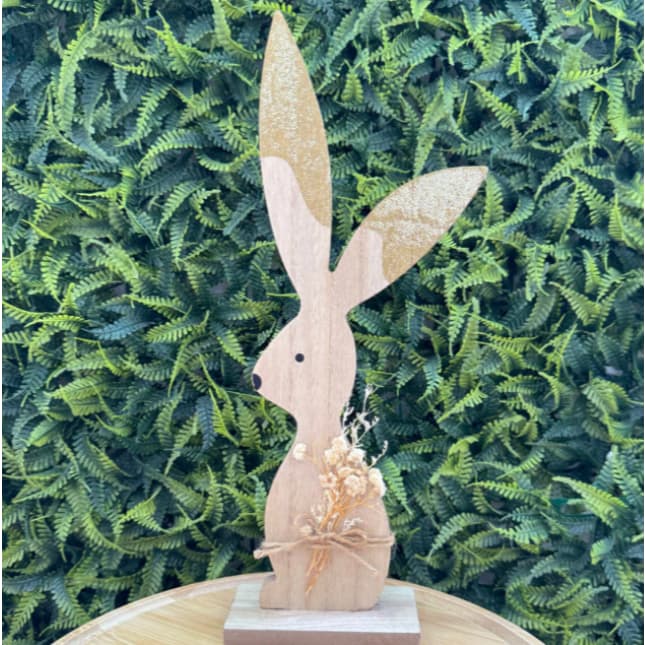 Coelhinho de Madeira - Decoração de Páscoa - Enfeite de Coelho 31cm