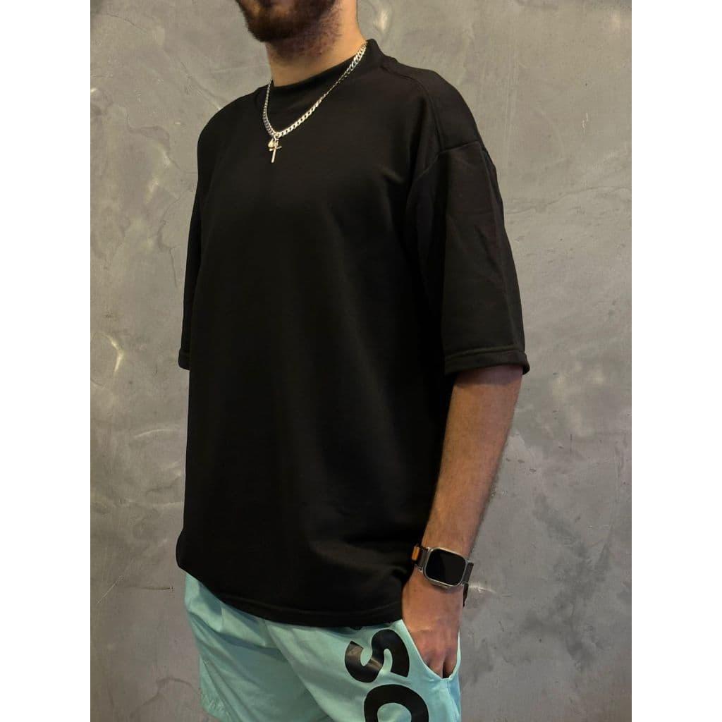 Camiseta Oversized Masculina Gola Alta com Tecido Grosso e Flanelado