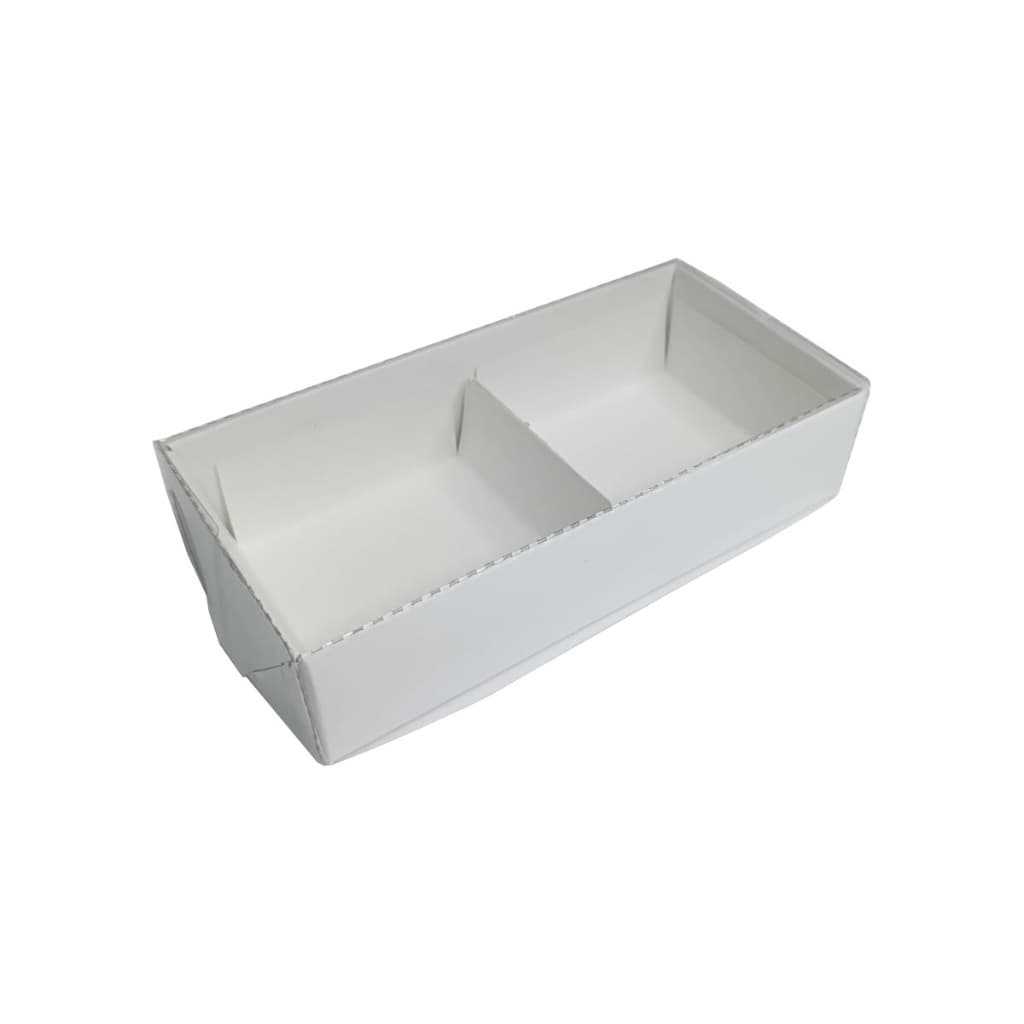 Caixa para 02 Brownie com Pétala 14,5x7x3,5 BRANCO Tampa PET Embalagem Com 10 Caixa para Donut mini