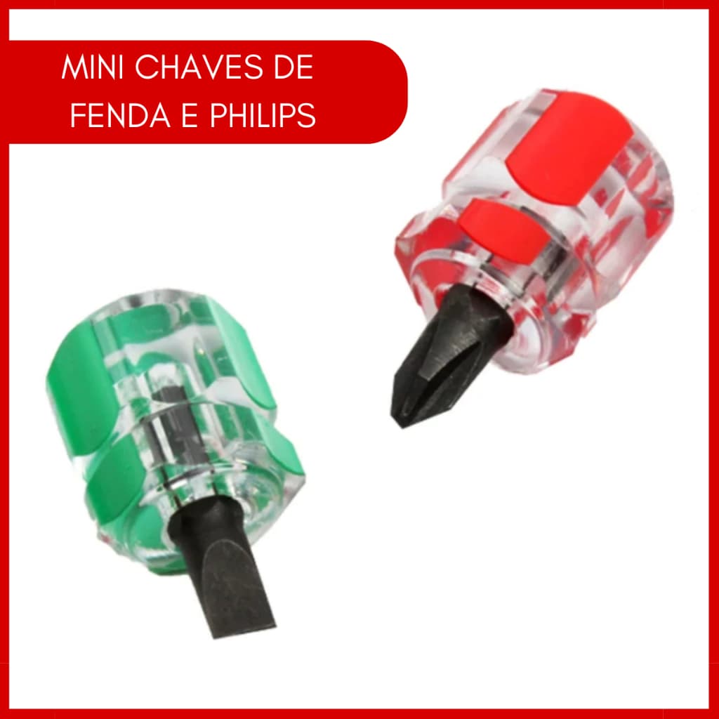 Kit 2 Mini Chaves De Fenda e Phillips P/ Máquina de Costura