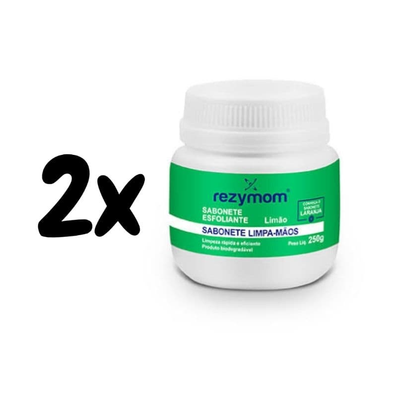 2 sabonete esfoliante para mãos rezymon de limão 250g