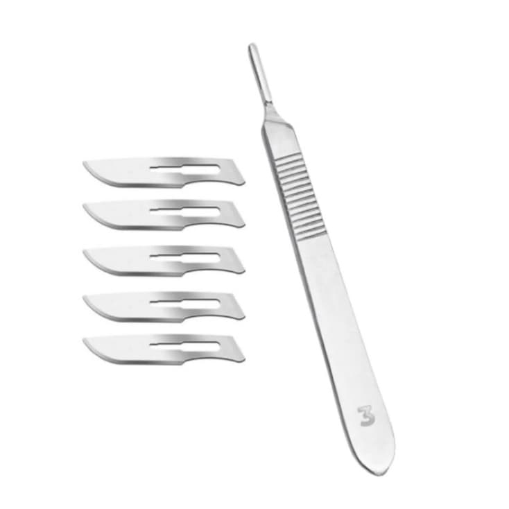 Dermaplaning Kit Cabo Bisturi N°3 Aço Inoxidável + 10 Laminas