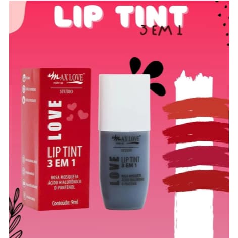 Lip Tint 3 em 1 Max Love Cor 2 - Lábios, Bochechas e Olhos