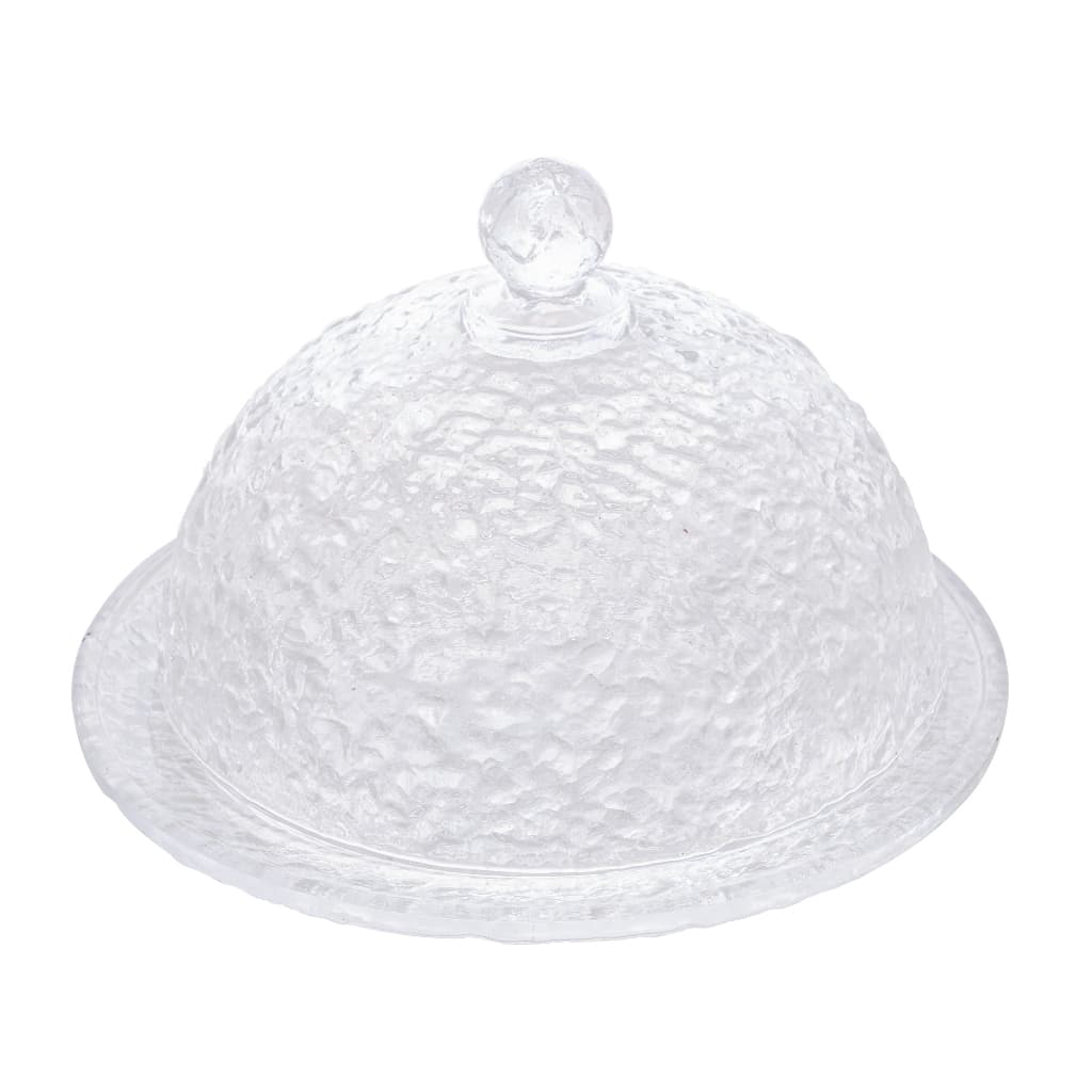 Queijeira de Cristal Martelado com Tampa Petra 19,5cm