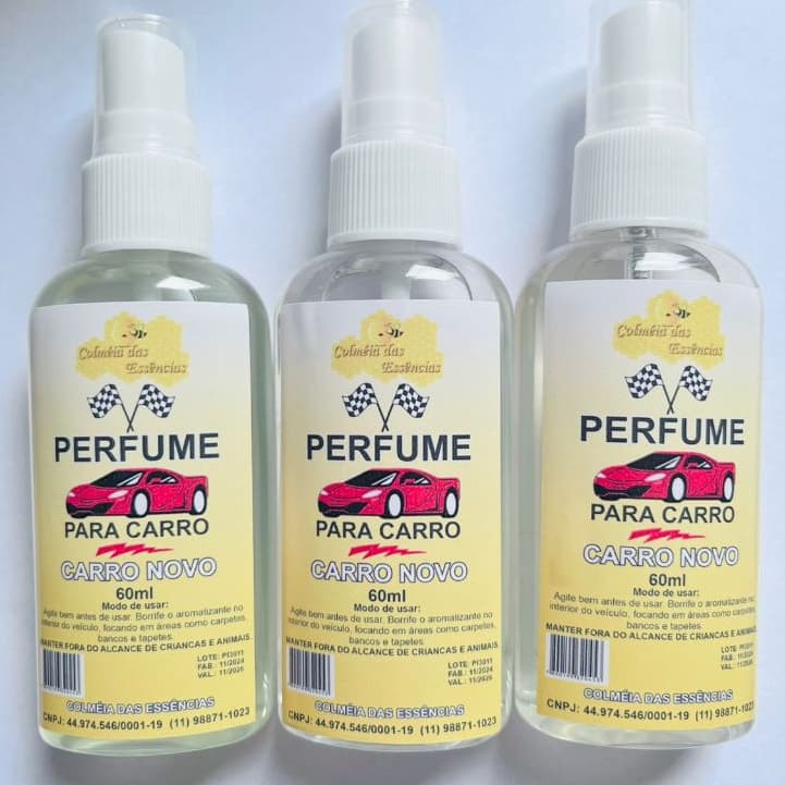 KIT 3 Cheirinhos Para Carro Aromatizante ORIGINAL - Perfume Para Carro 60ml