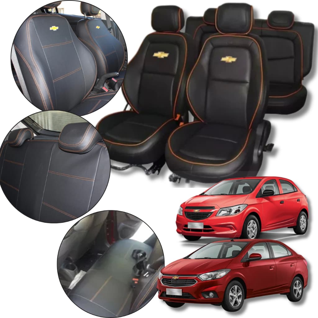 Capa Banco Automotivo Carro Couro Chevrolet Ônix / Prisma 2013 A 2021