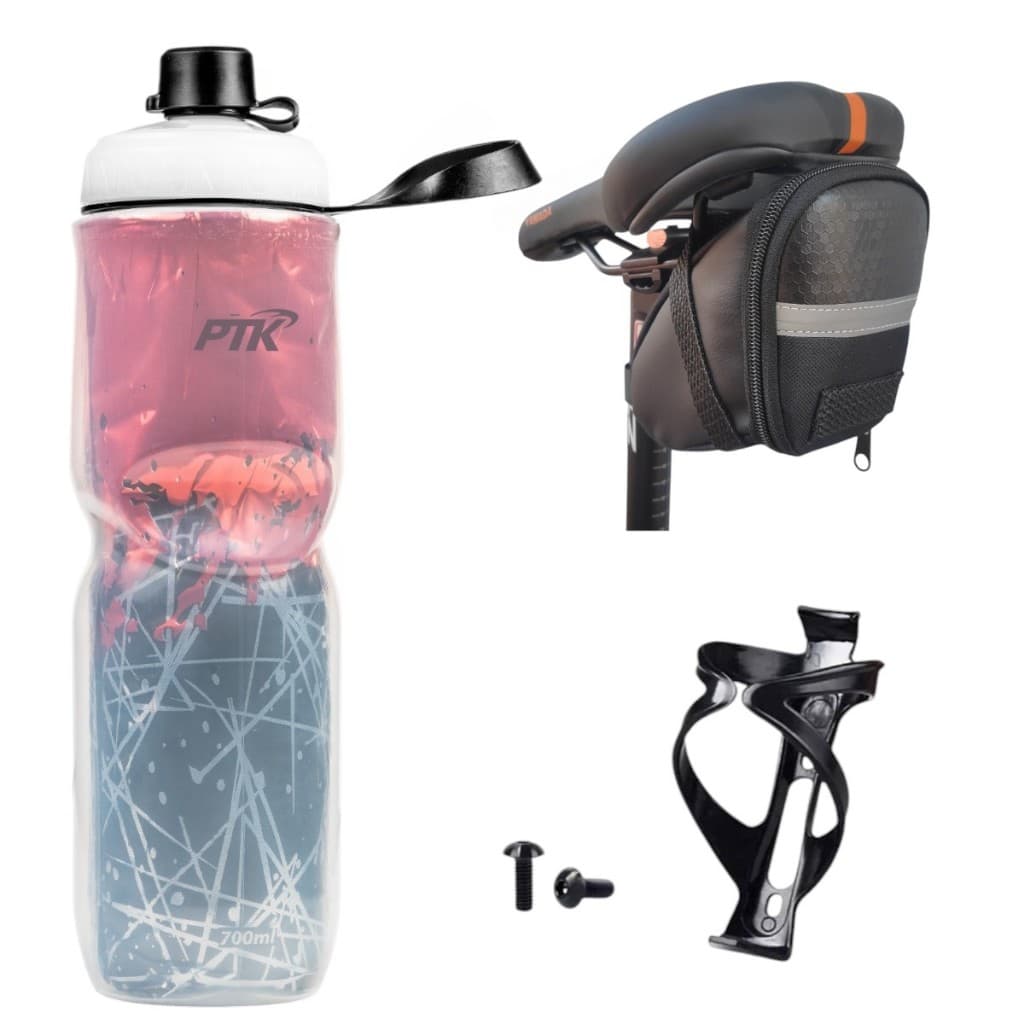 Caramanhola garrafa Térmica 700 ml  + Suporte com parafusos + Bolsa De Selin Bike