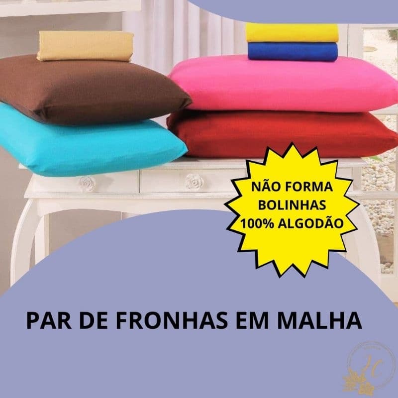 Par de Fronha em Malha Fio Penteado 30/1 Luxo 100% Algodão 70cm X 50 cm