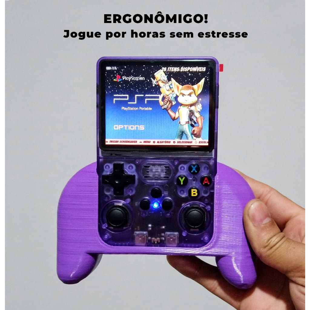 Grip/Suporte de Mão Ergonômico Para Game Console R36s Impressão 3D Alta Qualidade - Envio Imediato