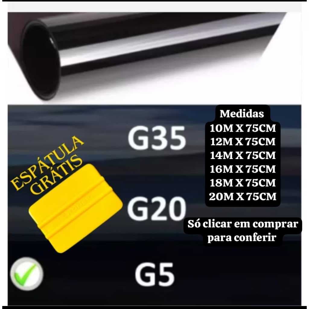 Película Tipo Insulfilm ,G5, G20, G35, Automotivo e Residencial, vidros ,Janela, Portas, veiculo
