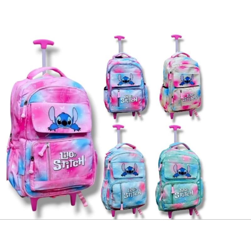 Mochila Feminina Escolar Com Rodinha Uso Diario de Nylon Impermeável
