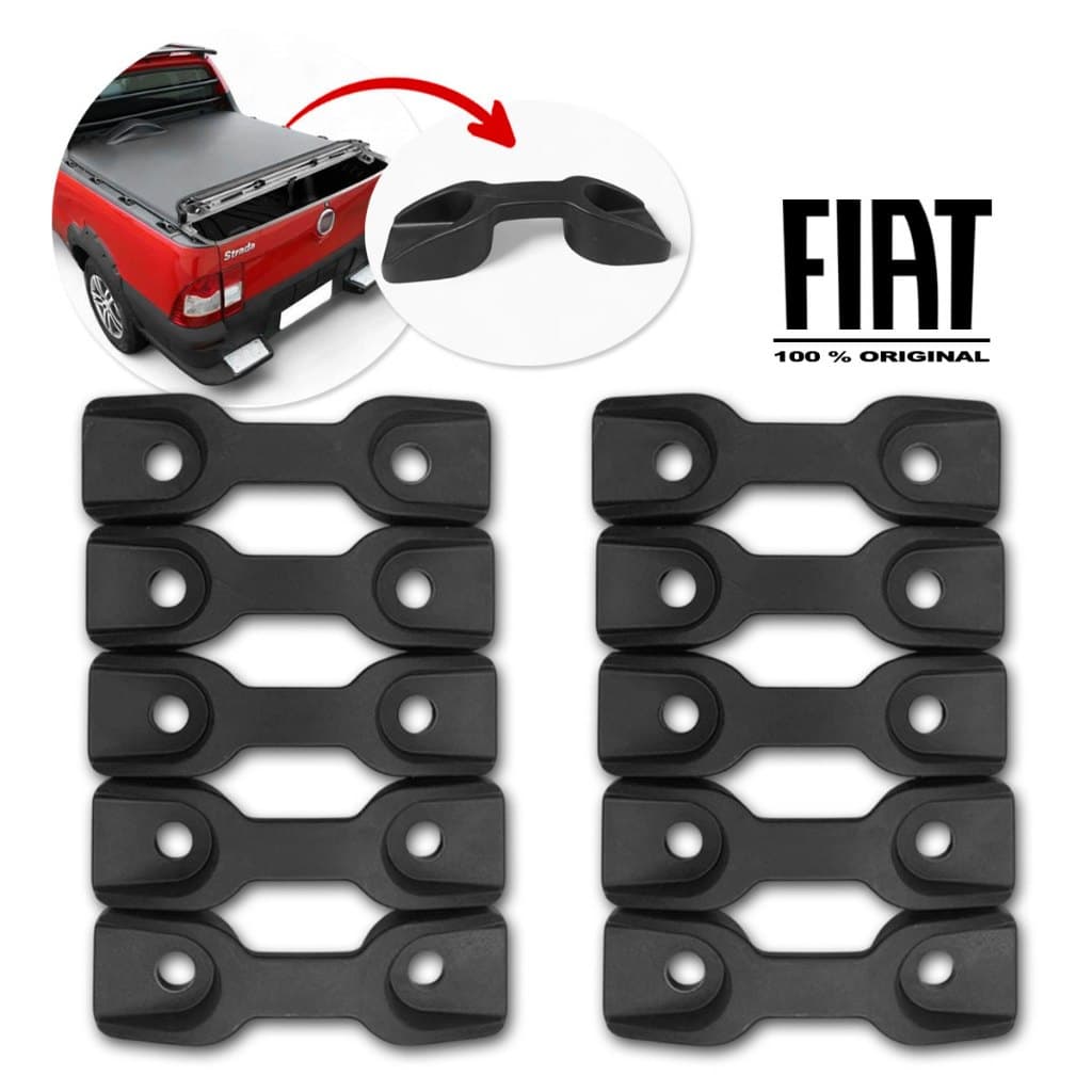 Kit Ganchos Amarração Caçamba Carroceria Traseira Carroceria Fiat Strada Adventure Working/Toro Original Fiat Mopar