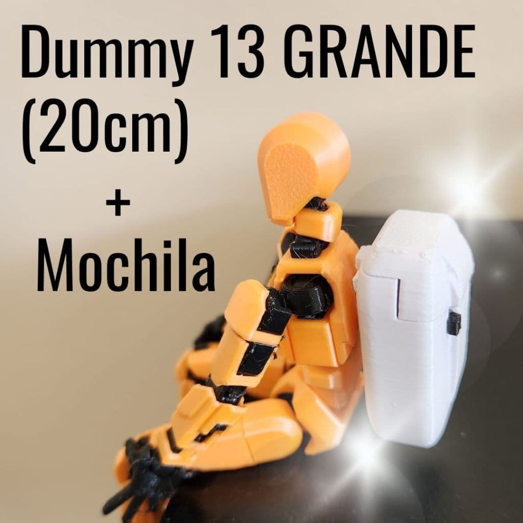 Boneco Dummy 13 GRANDE (20cm)+ Mochila - Boneco Articulado -Action Figure Educativo-Várias Posições