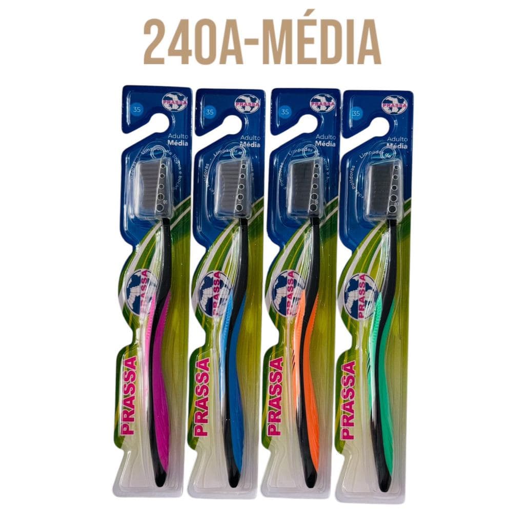 Kit Com 12 Escovas De Dente Macias Ou Médias Adulto Higiênie Bucal Diversas Cores E Modelos