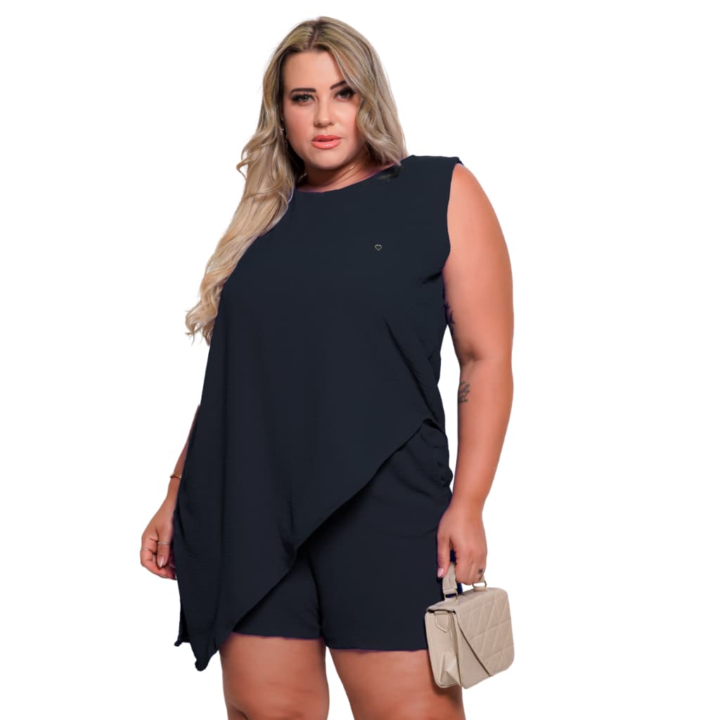 Conjunto regata e short plus size verão