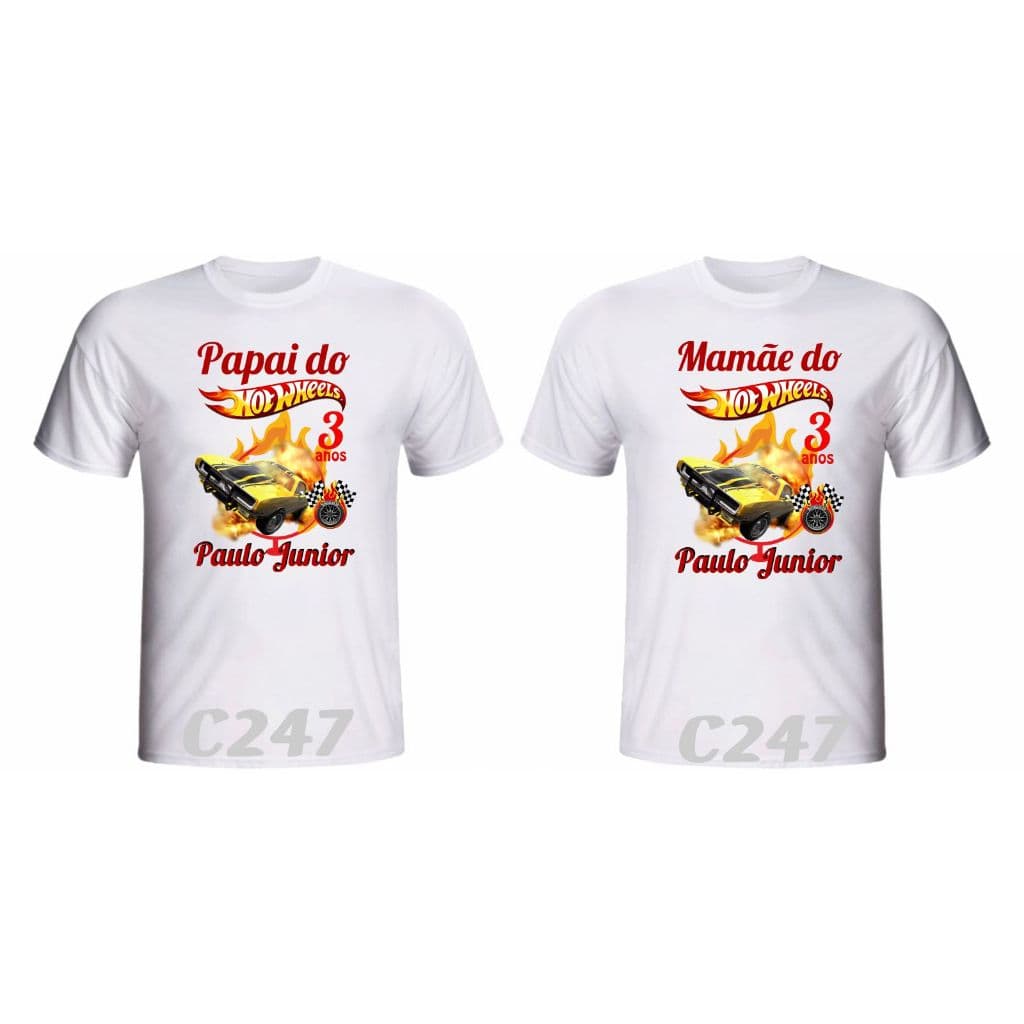 Kit 2 Camiseta Personalizada Branca Personalizada para aniversário