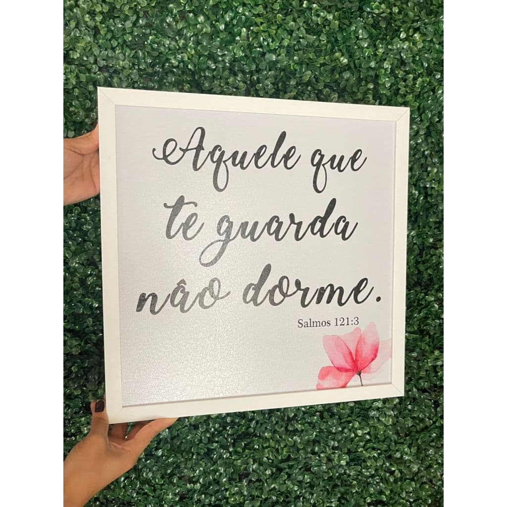 Quadro decorativo cobre caixa de luz com moldura 43x43 Aquele que te guarda  sala/quarto/cozinha/decoração/parede