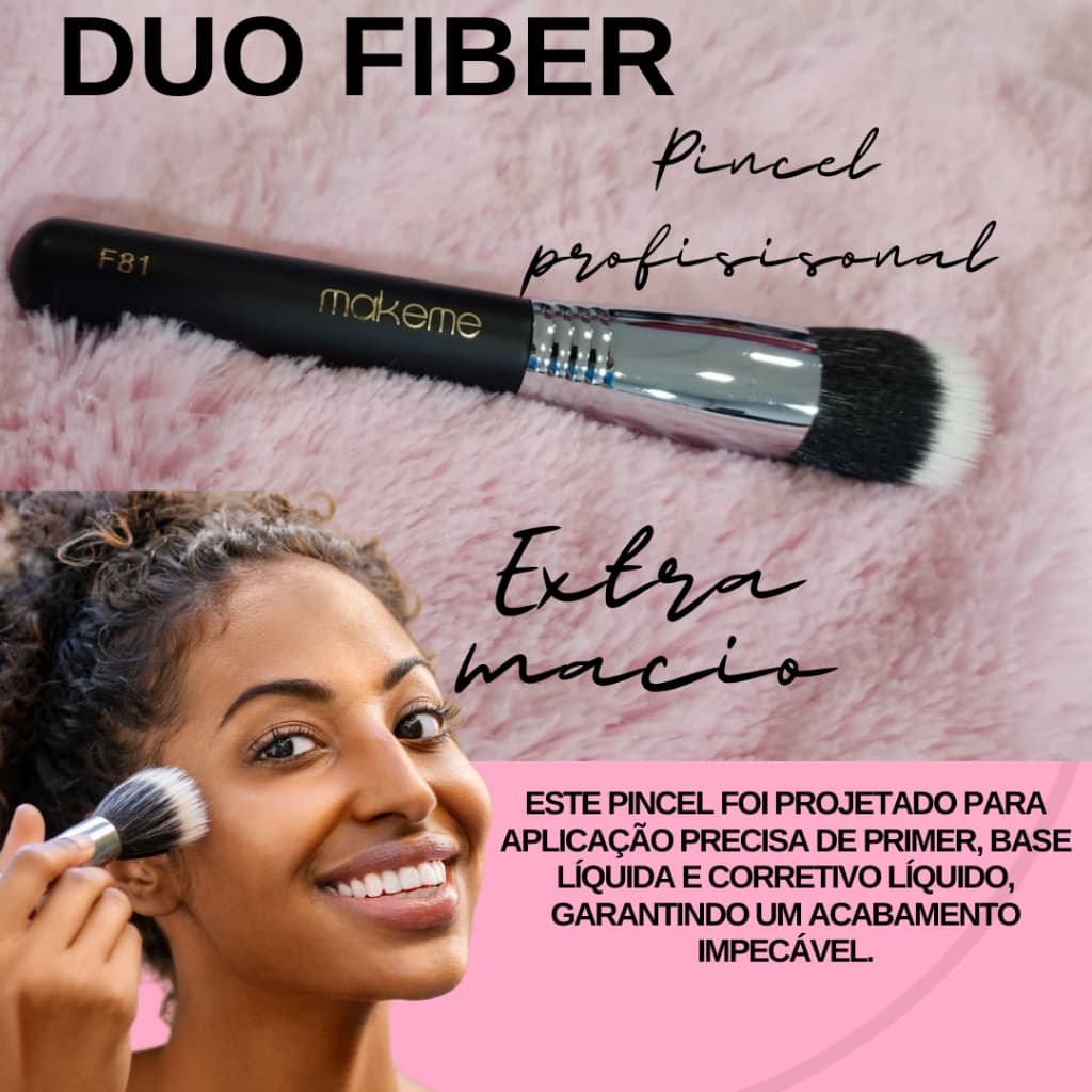 Pincel DUO FIBER Profissional para Aplicação de Maquiagem Líquida - NANNOTECH DUO Fibers -