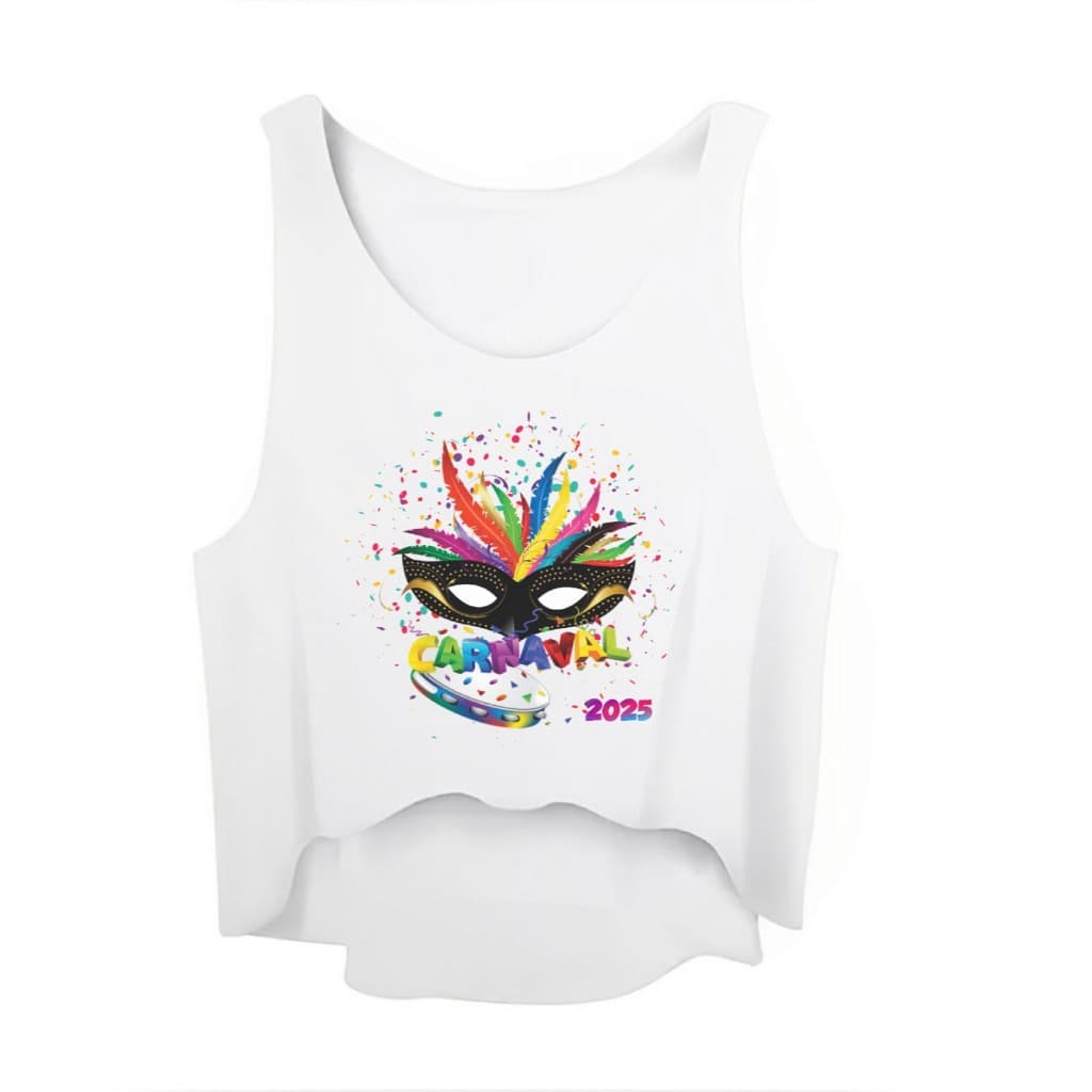 Cropped Carnaval 2025 Cropped feminina Regata Bloco Carnaval Folia