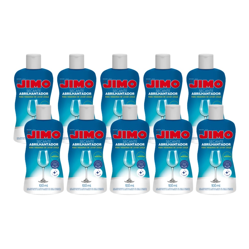Kit 10 Jimo Secante Abrilhantador Louça 100ml Original