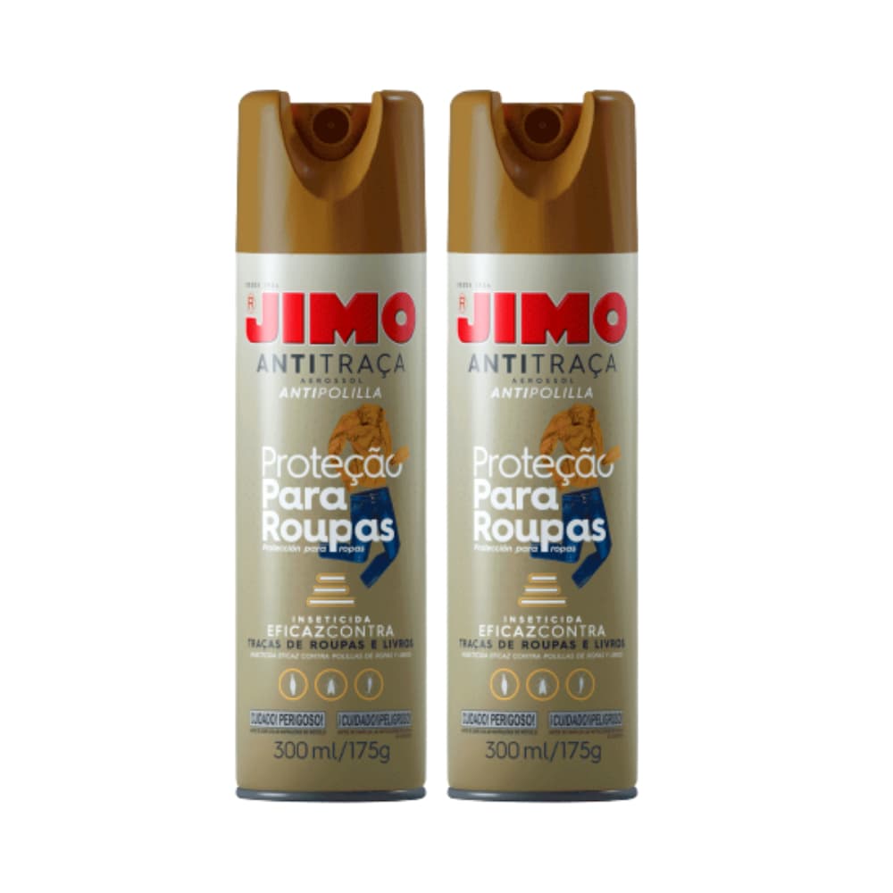 Kit 2 Jimo Antitraça 300ml Acaba Com Traças De Roupas Livros Biblioteca Guarda-Roupa Gaveta