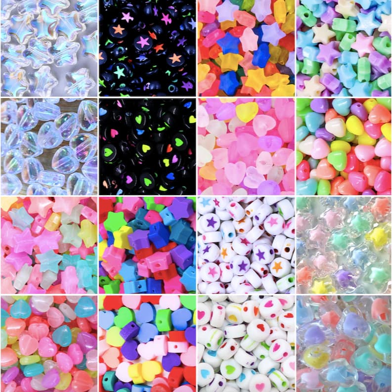 Entremeios Coração e Estrela Star e Heart Miçanga Pulseira Infantil Colar Amizade