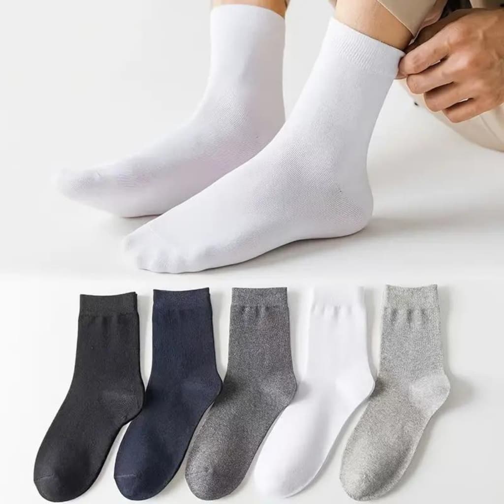 KIT 12 PARES MEIA INFANTIL BRANCA PRETA ESCOLAR MENINA MENINO cano médio Escola Masculino Feminina Criança 2-12 anos