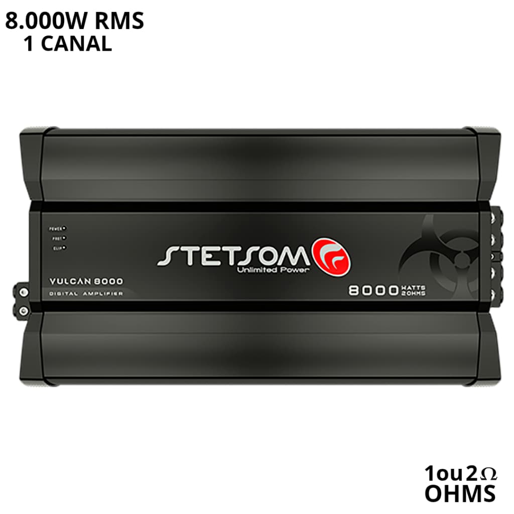 Módulo Amplificador Stetsom Vulcan 8000 1 ou 2 ohms 8000RMS Módulo som automotivo