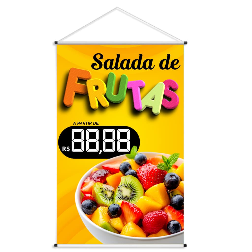 Banner LONA -  Salada de Frutas 60x90 Pronta Entrega