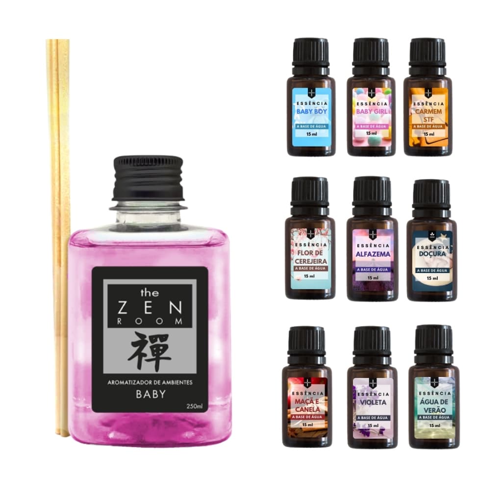 Kit Aromatizante - 3 Essências Para Umidificador 15ml + Difusor de Aromas Yantra 250ml