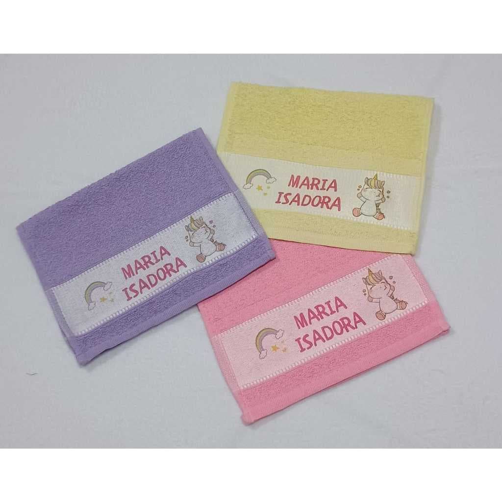 Kit 3 toalhas de boca personalizada toalhinhas adulto e infantil